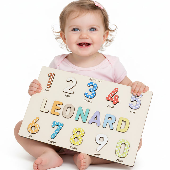 Personalized Wooden Baby Toys, Busy Board for Babies 6-12 Months, New Baby Gift