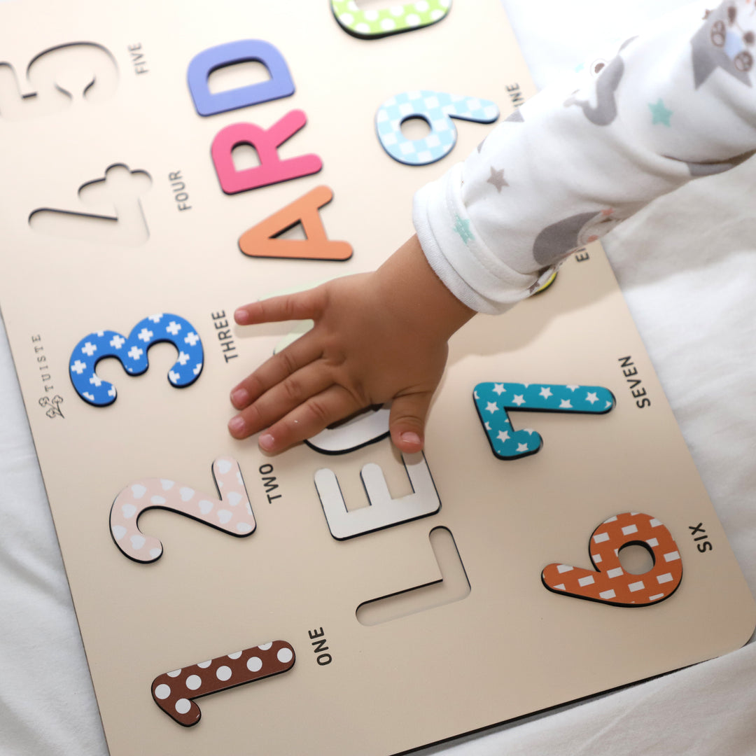 Personalized Wooden Baby Name Puzzle, First Birhtday Gift, Vehicles